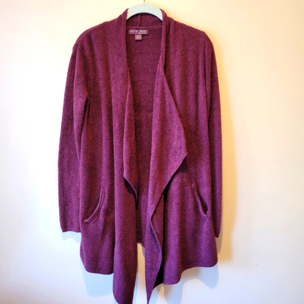 Barefoot Dreams Plum Open-Front Cozy Cardigan